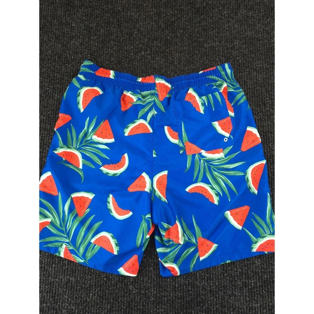 Old Navy Mens Watermelon Palm Leaf Print Swim Trunks Blue Red Size Large